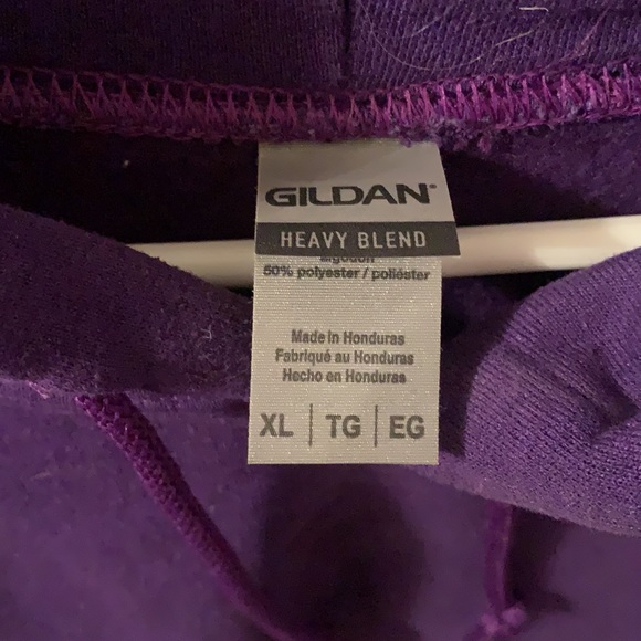 Gildan heavy blend purple hoodie XL - Picture 2 of 2